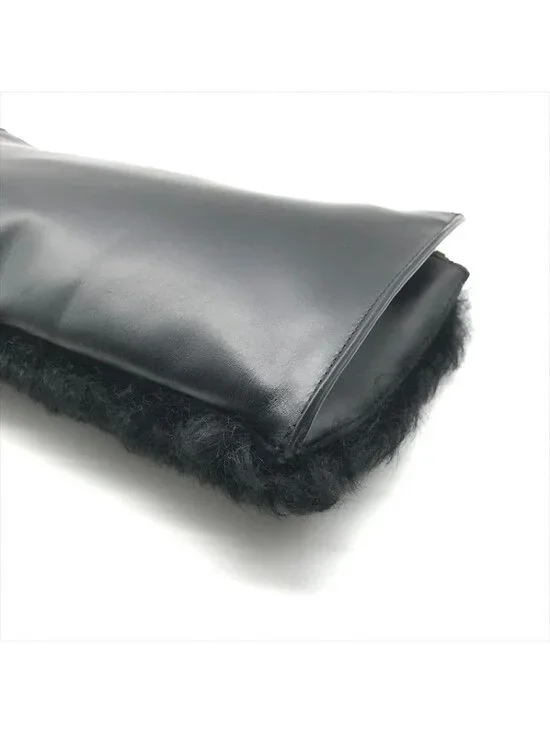 Balenciaga Logo Leather Farm Mouton Clutch Second Black - Picture 5 of 10